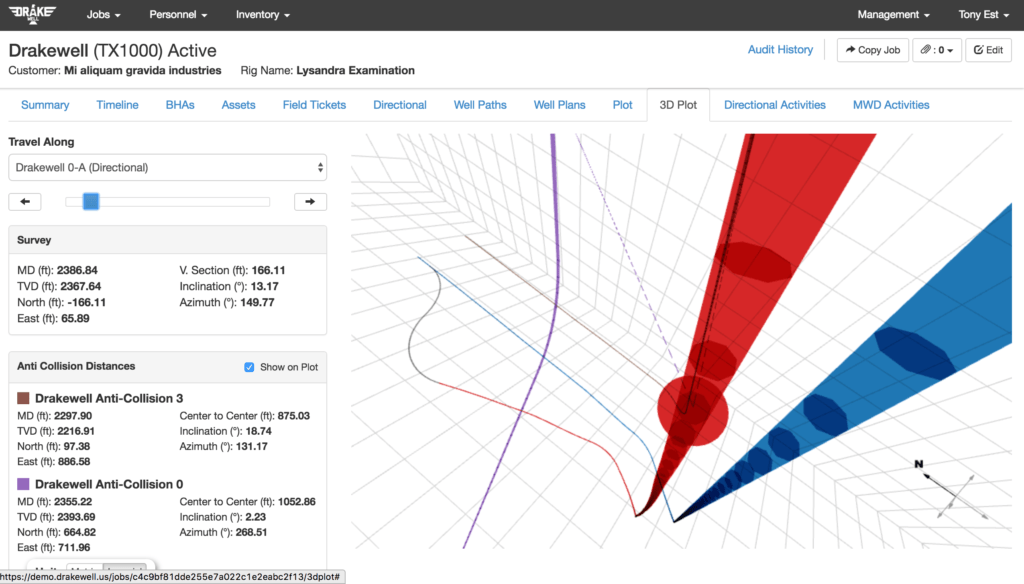 Red and Blue 3D Plot View