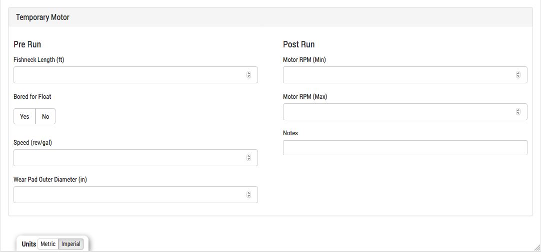 BHA Pre-Run and Post-Run Information